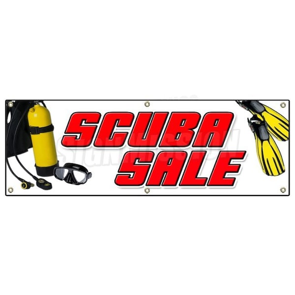 Signmission SCUBA SALE BANNER SIGN dive diving shop equipment diver tank rental filled B-72 Scuba Sale - main